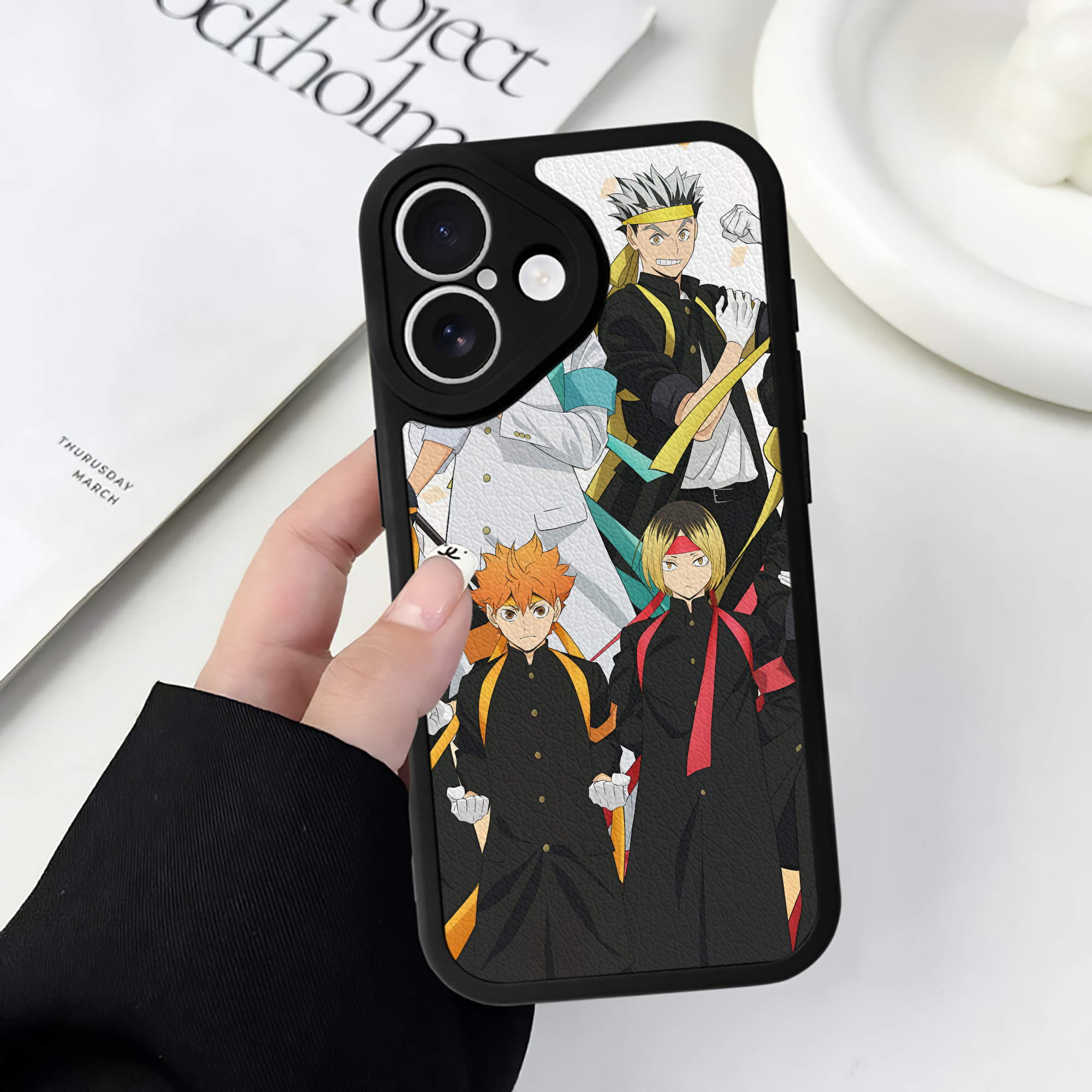 （画像用） ハイキュー!! Haikyu!! 【iPhone 16シリーズ対応】シリコンスマホケース（レザー調） 材質：シリコン